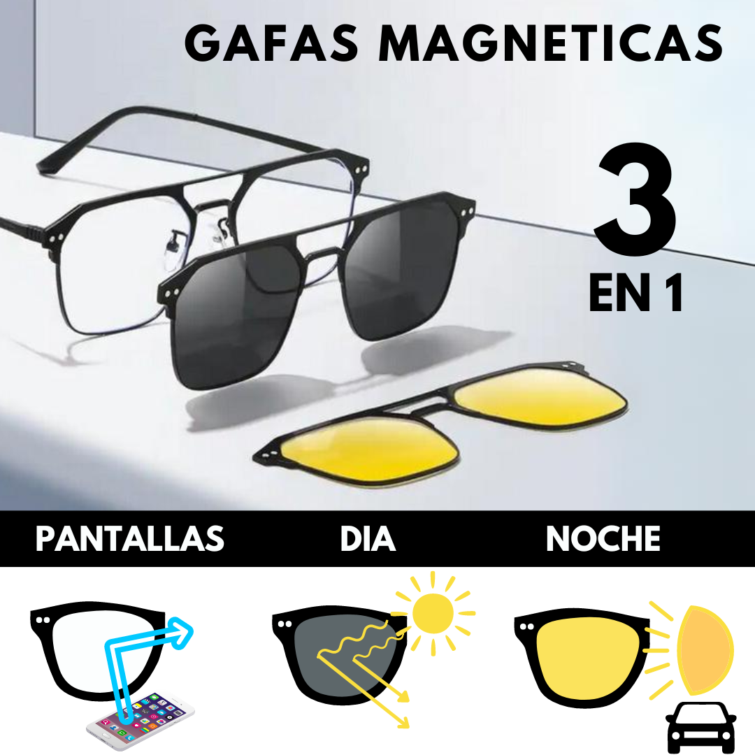 Gafas Magnéticas: 3 en 1